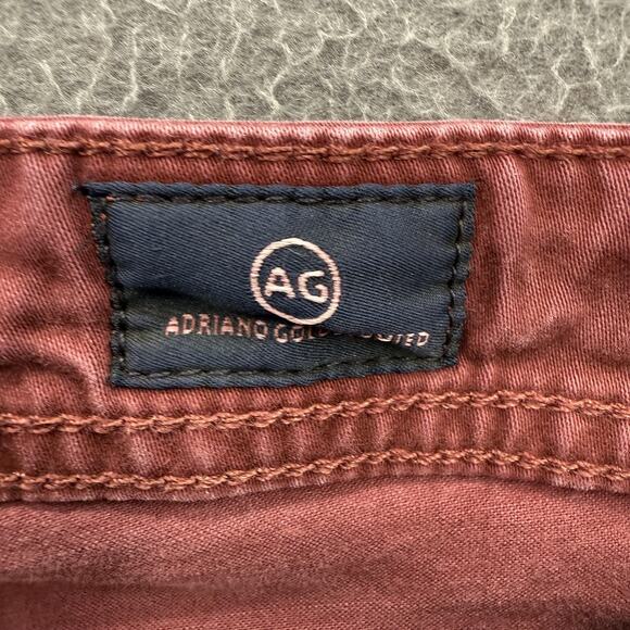 AG Jeans The Graduate Mens 34x34 Oxblood Tailored Leg Straight Fit Stretch Denim - Picture 3 of 10